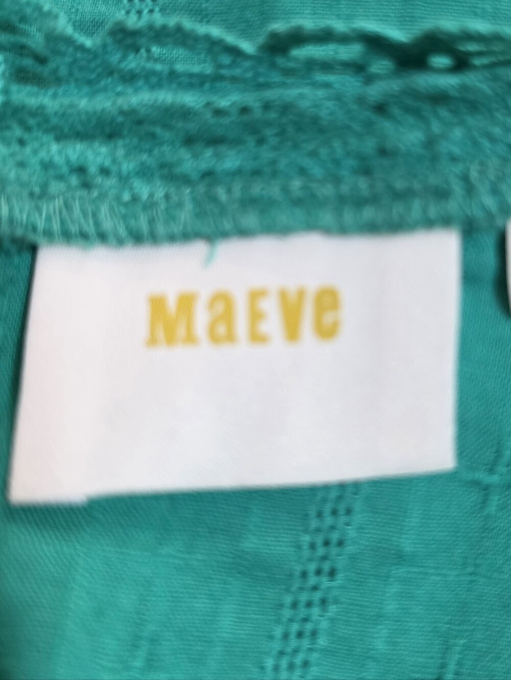 Maeve Green Perennia Floral Enbroidered Blouse, 12, Boho Vintage-Inspired - Picture 9 of 11